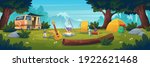summer camp at day time. rv... | Shutterstock .eps vector #1922621468