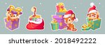 set of stickers new year tiger... | Shutterstock .eps vector #2018492222