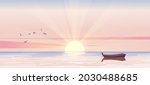 early morning sunrise seascape  ... | Shutterstock .eps vector #2030488685