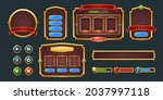 set of game frames  bars and... | Shutterstock .eps vector #2037997118