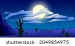arizona night desert landscape  ... | Shutterstock .eps vector #2049854975