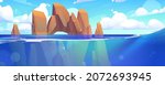 sea landscape with mountains in ... | Shutterstock .eps vector #2072693945