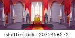 king in gold crown sitting on... | Shutterstock .eps vector #2075456272