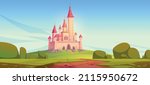 road to fairy tale castle on... | Shutterstock .eps vector #2115950672