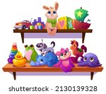 kids toys  plush animals  car... | Shutterstock .eps vector #2130139328