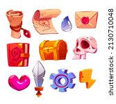 game icons cartoon parchment... | Shutterstock .eps vector #2130710048
