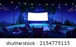 night open air cinema on lawn... | Shutterstock .eps vector #2154775115