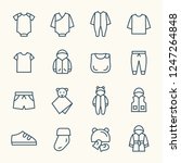 baby clothing line icons | Shutterstock .eps vector #1247264848