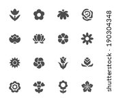 flower icon set | Shutterstock .eps vector #190304348
