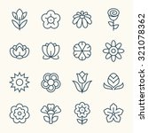 flower icon set | Shutterstock .eps vector #321078362