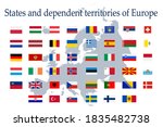 a set of european flag icons on ... | Shutterstock .eps vector #1835482738
