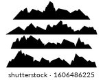 set of black mountains... | Shutterstock .eps vector #1606486225