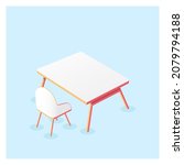office table and chair  3d ... | Shutterstock . vector #2079794188