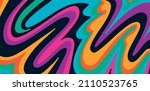 hand drawn psychedelic groovy... | Shutterstock .eps vector #2110523765
