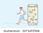 healthy active man in... | Shutterstock .eps vector #2071692968