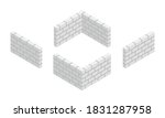 Set Of Isometric White Brick...
