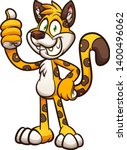Happy Jaguar Or Cheetah Mascot...