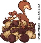 angry cartoon squirrel hoarding ... | Shutterstock .eps vector #1685211265