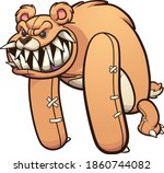 evil monster teddy bear with... | Shutterstock .eps vector #1860744082