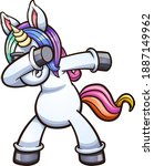dabbing unicorn wearing... | Shutterstock .eps vector #1887149962