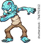 dabbing cartoon zombie. vector... | Shutterstock .eps vector #766792312