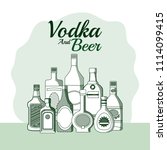 vodka and beer | Shutterstock .eps vector #1114099415