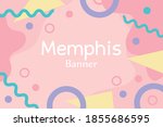 memphis figures pop textile 80s ... | Shutterstock .eps vector #1855686595