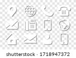 white contact info icon set... | Shutterstock .eps vector #1718947372