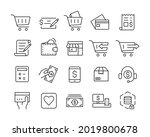 shopping icons   vector line... | Shutterstock .eps vector #2019800678