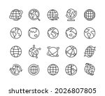 globe icons   vector line icons.... | Shutterstock .eps vector #2026807805