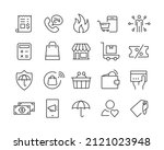 shopping icons   vector line... | Shutterstock .eps vector #2121023948