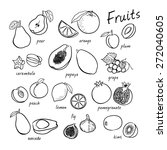 vector seamless fruits set | Shutterstock .eps vector #272040605