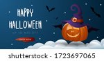 halloween sale banner with jack ... | Shutterstock .eps vector #1723697065