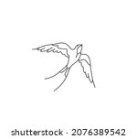 Vector Isolated Flying Swallow...