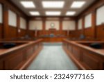 Small photo of Beautiful blurred background of an empty courtroom.