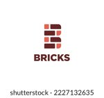 Simple Brick Initial Letter B...