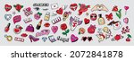 set of patches for valentine's... | Shutterstock .eps vector #2072841878