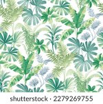 seamless pattern with tropical...