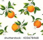 seamless pattern with orange... | Shutterstock .eps vector #433678468