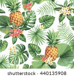 Hawaiian Seamless Pattern With...