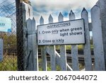 Warning Sign At Railway...