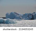 The North Pole. A large glacier. The Arctic Ocean. Geographical north Pole. High quality photo