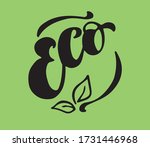 eco lettering badge with floral ... | Shutterstock .eps vector #1731446968