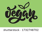 vegan lettering logo with... | Shutterstock .eps vector #1732748702