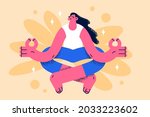 practicing meditation and... | Shutterstock .eps vector #2033223602