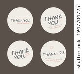thank you card. thanks sticker. ... | Shutterstock .eps vector #1947704725