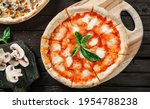 pizza margherita with cheese ... | Shutterstock . vector #1954788238