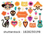 cute set of mexican elements... | Shutterstock .eps vector #1828250198