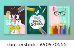 back to school banner design... | Shutterstock .eps vector #690970555