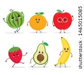 cartoon funny fruit characters  ... | Shutterstock .eps vector #1465015085